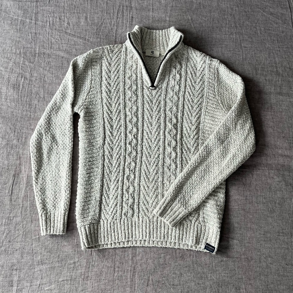 Men's Off-White Cable Knit Sweater